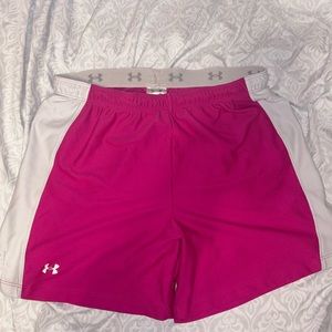Womens small under armour shorts athletic. Pink size small